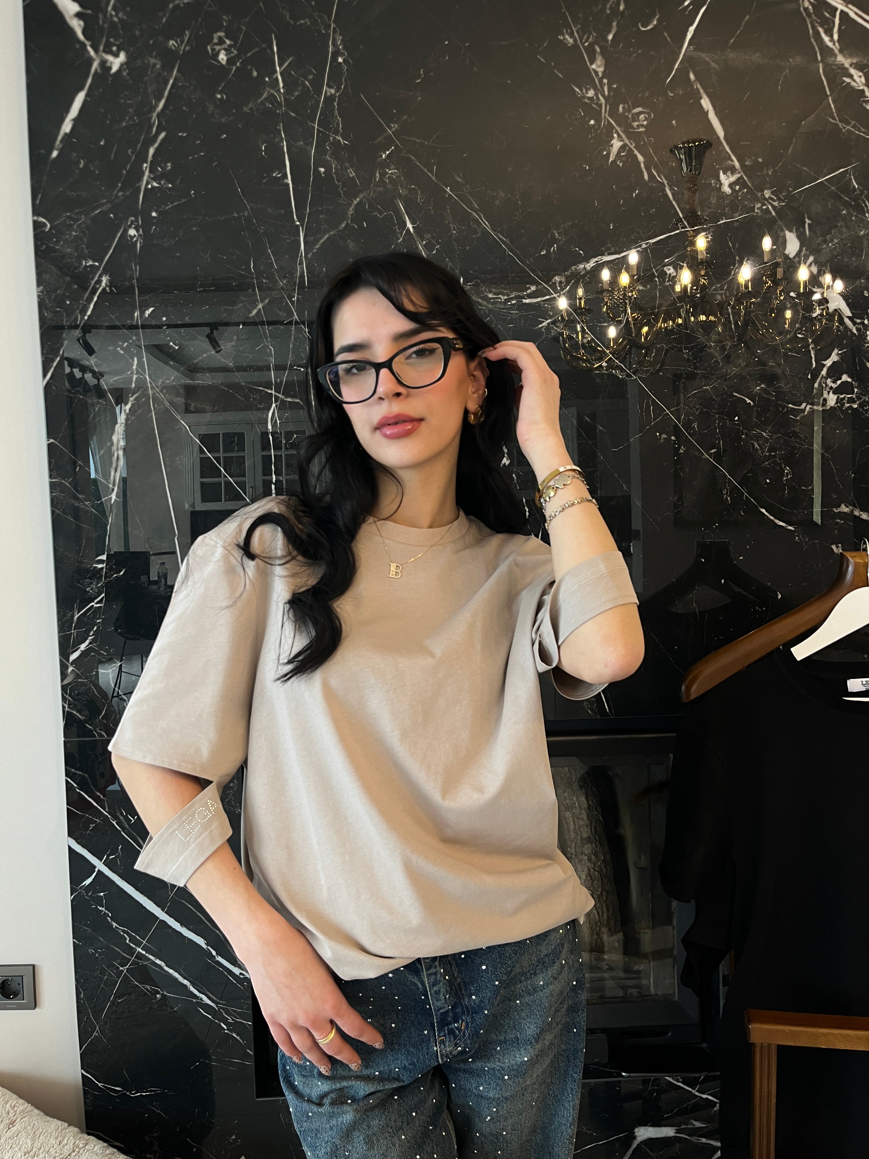 Bej Oversize T-shirt